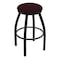 Holland Bar Stool Co 30" Swivel Bar Stool, Black Wrinkle, Canter Bordeaux Seat X802 - alternate 1